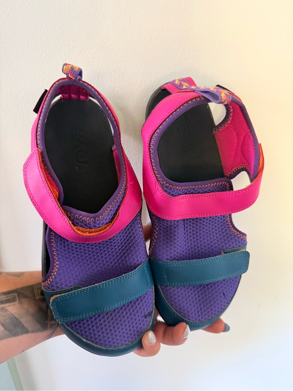 Teva Kids Purple, Pink & Teal Hook-and-Loop Sandals